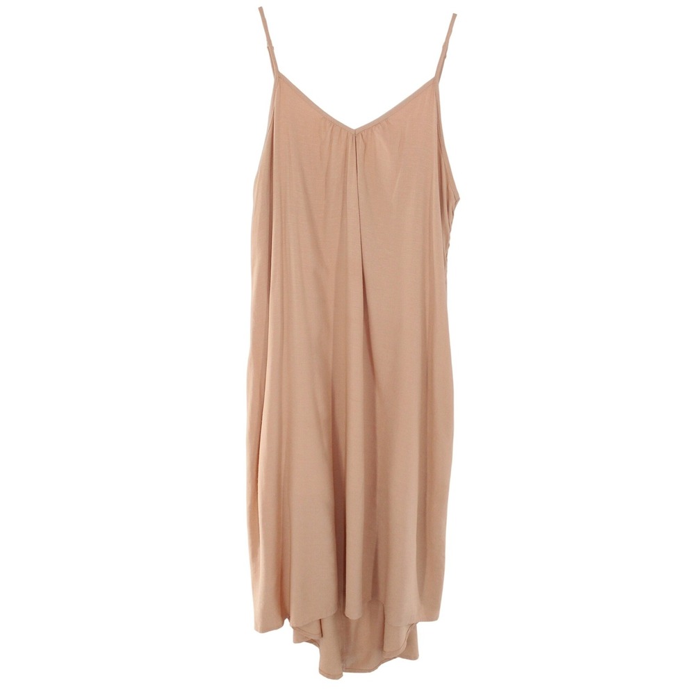 Doe & Rae Cami Dress Macrame Crochet Back High Low Size M Peach Tan